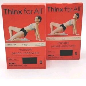 Thinx for All Reusable Period Underwear Panties Black Lot Of 2 Size Small New